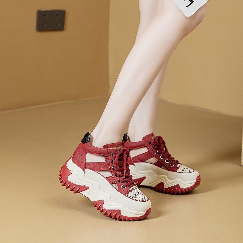 Women Shoes Store - รองเท้าผ้าใบผู้หญิงทรง Chunky Platform สไตล์ Dad Sneakers