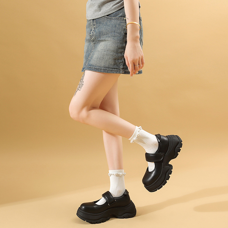 Women'S Shoes Back To School - รองเท้าส้นตึกผู้หญิง รุ่นใหม่ปี 2026 รองเท้าแมรี่เจน ส้นหนา รองเท้าผ้าใบลำลอง