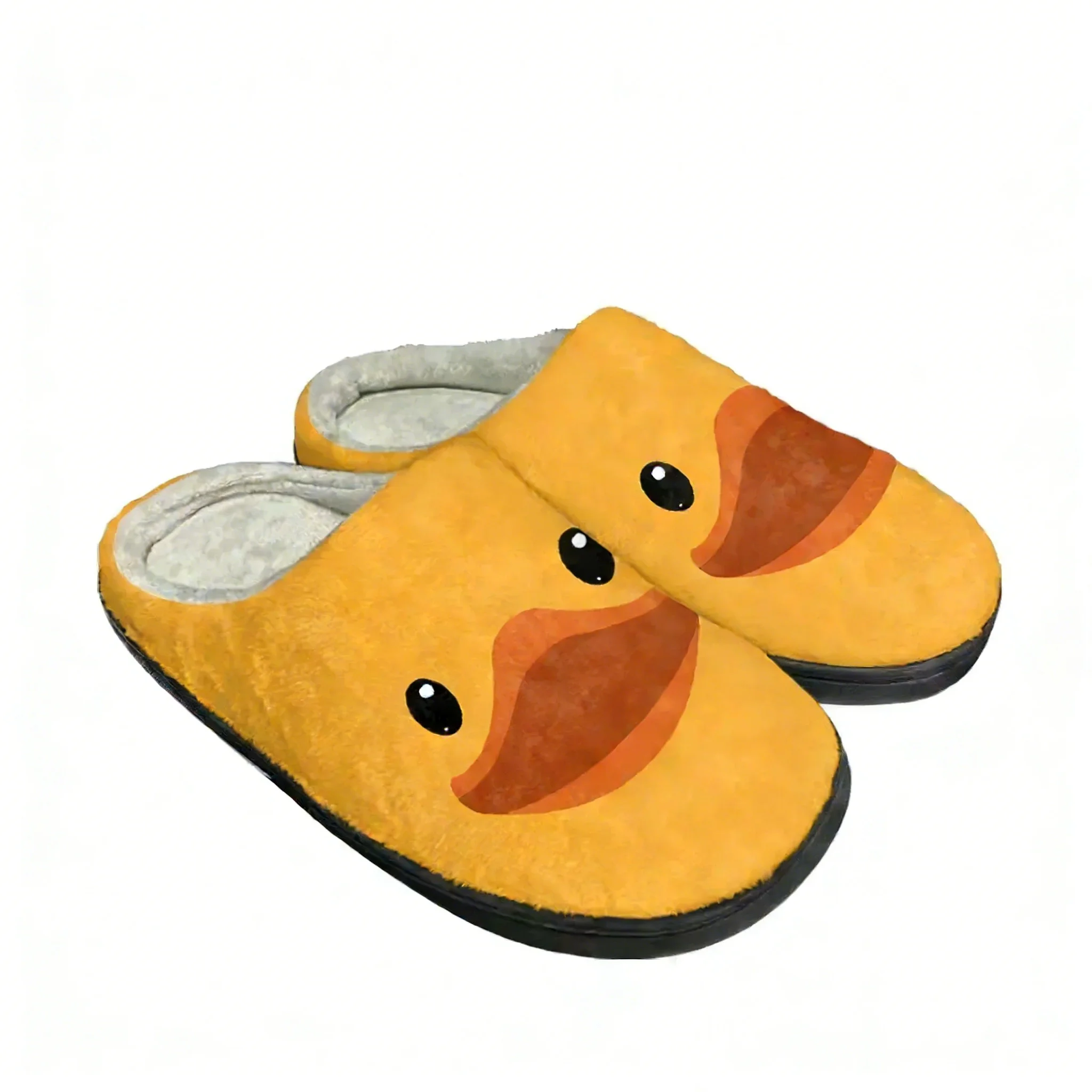 Women'S Shoes Yellow - รองเท้าแตะผ้าฝ้ายลายเป็ดสีเหลืองสำหรับบ้าน รองเท้าแตะบุขนสำหรับผู้ชายและผู้หญิง ใส่ในห้องนอน ลำลอง ให้ความอบอุ่น รองเท้าแตะกันหนาวแบบปรับแต่งได้
