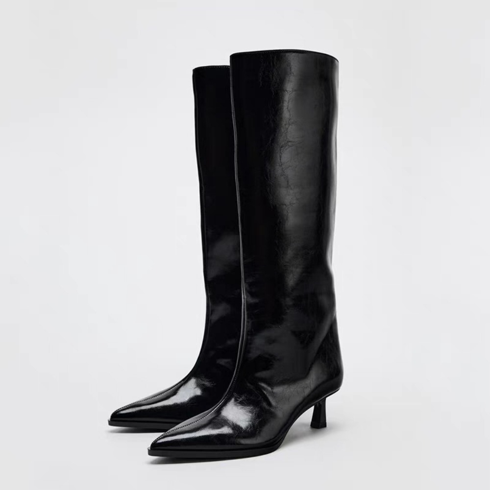 Women'S Shoes Extra Wide - รองเท้าบูททรงสูงปลายแหลมแบบมีส้น รุ่นปี 2026 รองเท้าบูทยาวทรงนักรบแฟชั่นสำหรับผู้หญิง คอลเลคชั่นใหม่ ฤดูใบไม้ร่วง