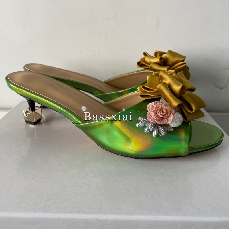 คริสตัลตกแต่ง Handmade ดอกไม้ร - Women'S Shoes Kitten Heels บทวิจารณ์และราคา