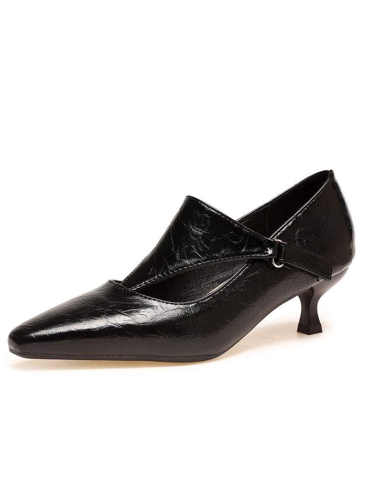 รองเท้าส้นเตี้ยทรงวินเทจสีเข้ม - Women'S Shoes Kitten Heels บทวิจารณ์และราคา