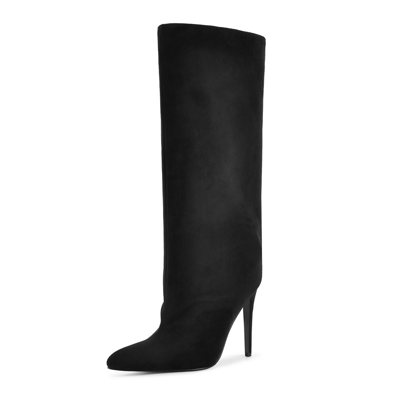 รองเท้าบูทหุ้มข้อสูงสีดำหนังกล - Women'S Shoes Extra Wide บทวิจารณ์และราคา