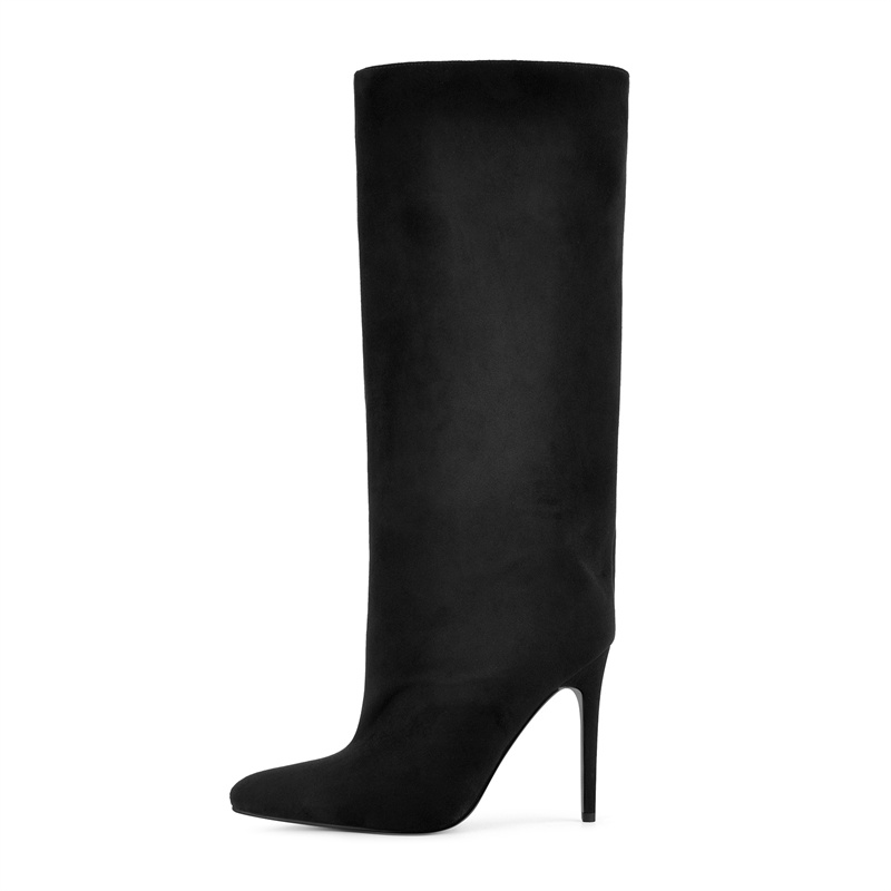 รองเท้าบูทหุ้มข้อสูงสีดำหนังกล - Women'S Shoes Extra Wide บทวิจารณ์และราคา