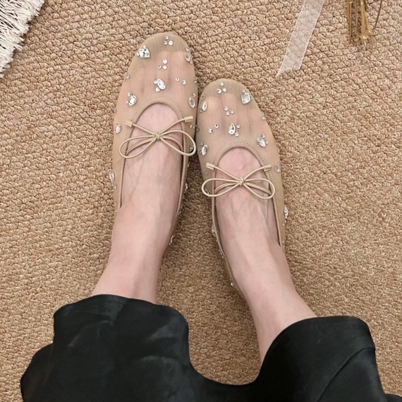 รองเท้าส้นเตี้ยแบบสวมประดับโบว - Mary Jane Shoes บทวิจารณ์และราคา