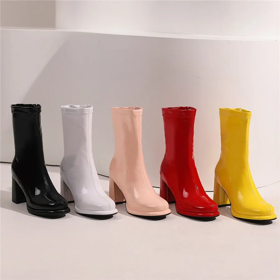 รองเท้าบูทส้นสูงแบบสั้นสำหรับผ - Women'S Shoes Yellow บทวิจารณ์และราคา