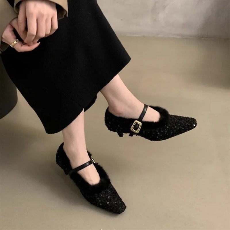 รองเท้าส้นสูงสไตล์ฝรั่งเศสแบบเ - Mary Jane Shoes บทวิจารณ์และราคา