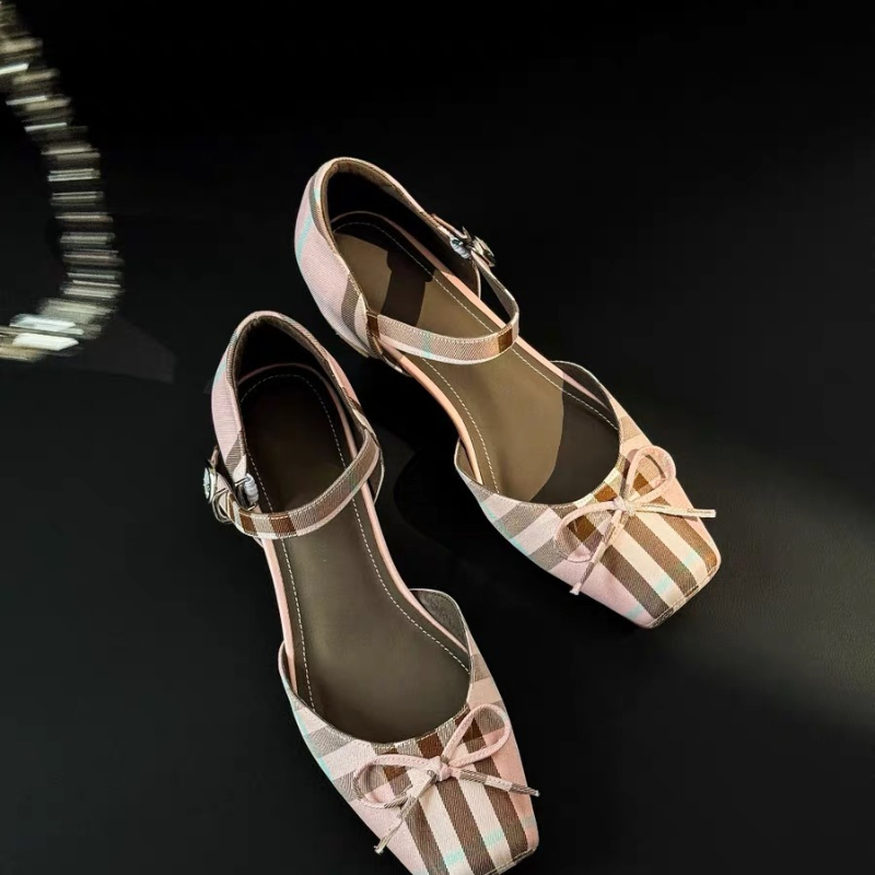 รองเท้าส้นแบนทรงเหลี่ยม หัวเหล - Mary Jane Shoes บทวิจารณ์และราคา