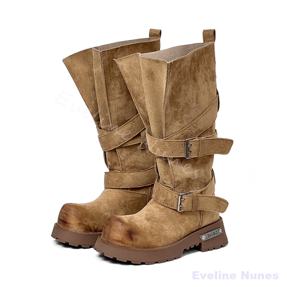 รองเท้าบูทมอเตอร์ไซค์ส้นหนาแบบ - Women'S Shoes Extra Wide บทวิจารณ์และราคา