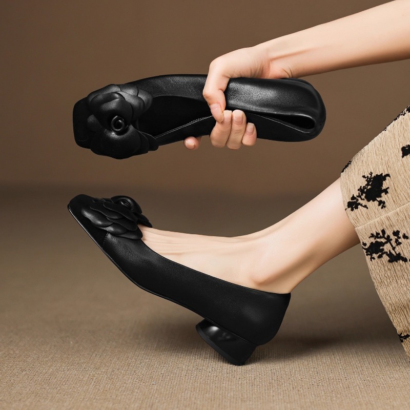 รองเท้าส้นเตี้ยแบบฝรั่งเศส สีบ - Women'S Shoes Kitten Heels บทวิจารณ์และราคา