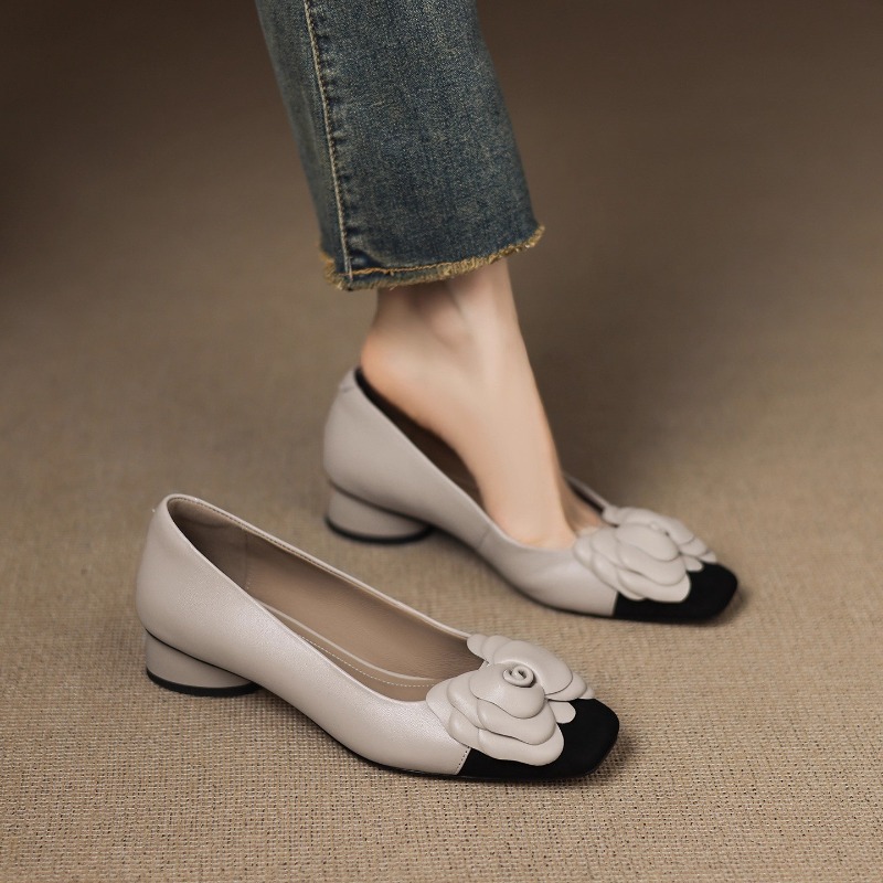 รองเท้าส้นเตี้ยแบบฝรั่งเศส สีบ - Women'S Shoes Kitten Heels บทวิจารณ์และราคา