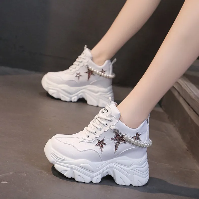 รองเท้าผ้าใบแฟชั่นผู้หญิงทรงสู - Women Shoes Store บทวิจารณ์และราคา