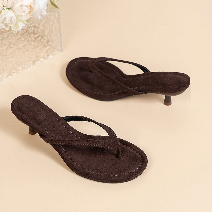 รองเท้าส้นเตี้ยแบบสวม หนังกลับ - Women'S Shoes Kitten Heels บทวิจารณ์และราคา