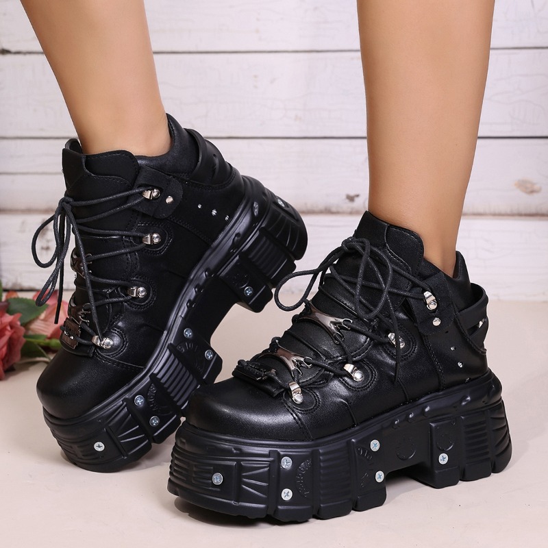 รองเท้าผู้หญิงสไตล์พังก์แบบผูก - Women Shoes Store บทวิจารณ์และราคา