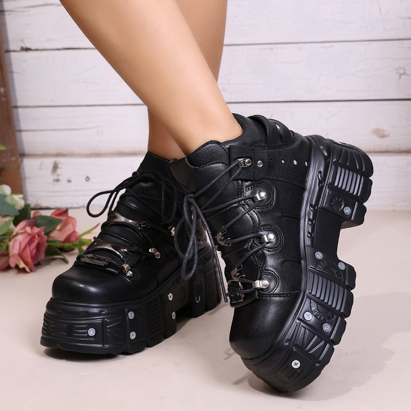 รองเท้าผู้หญิงสไตล์พังก์แบบผูก - Women Shoes Store บทวิจารณ์และราคา