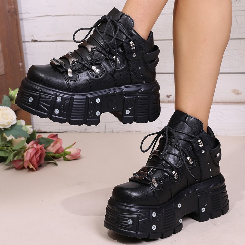 รองเท้าผู้หญิงสไตล์พังก์แบบผูก - Women Shoes Store บทวิจารณ์และราคา