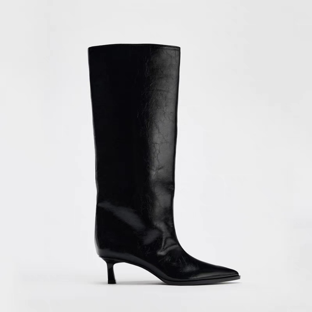 รองเท้าบูททรงสูงปลายแหลมแบบมีส - Women'S Shoes Extra Wide บทวิจารณ์และราคา