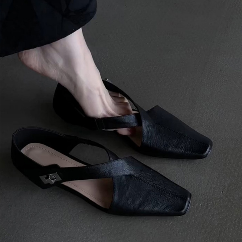 รองเท้าส้นเตี้ยหนังวินเทจแบบส้ - Mary Jane Shoes บทวิจารณ์และราคา