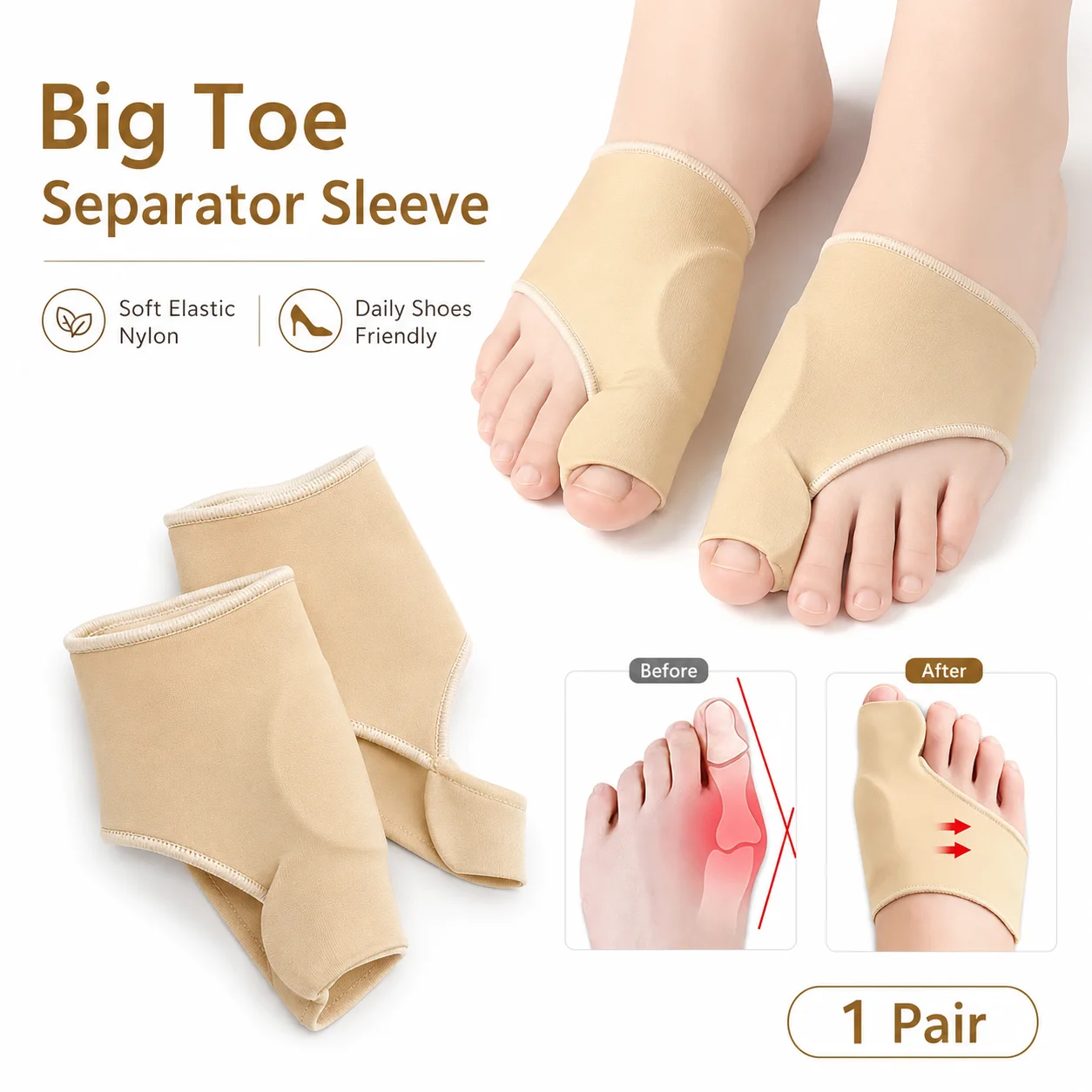 ปลอกแยกนิ้วเท้า ป้องกันนิ้วโป้ - Women'S Shoes With Bunions บทวิจารณ์และราคา